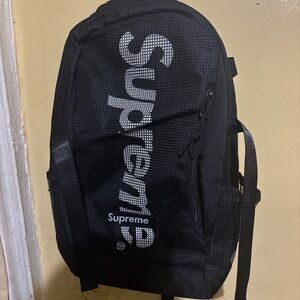 Supreme Black and White Logo Backpack
